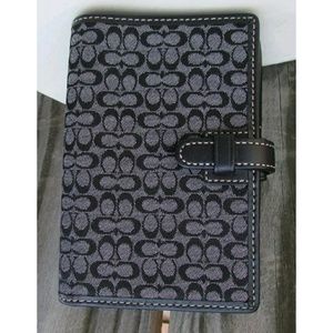 COACH Signature Black Canvas Planner/Address Book